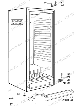 Взрыв-схема холодильника Arthurmartinelux AR7807C - Схема узла C10 Cabinet